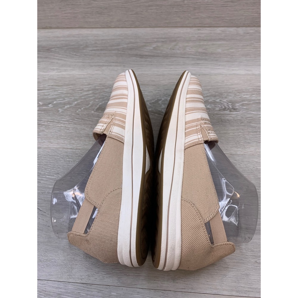 Clarks Cloudsteppers Women's 8.5 Tan Striped Slip On Sneakers Comfort Shoes - Picture 5 of 11